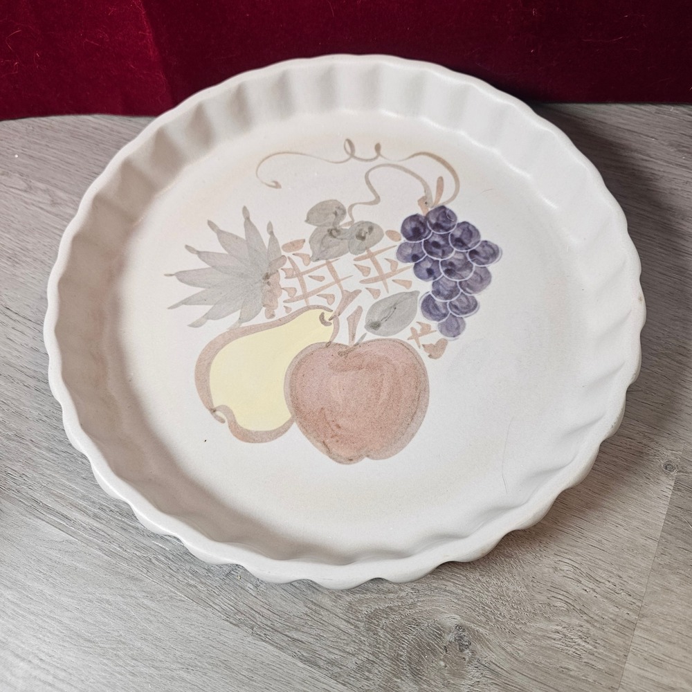 Chatham Pottery County Harvest Stoneware Tart Quiche Pan 9.75in Farmhouse